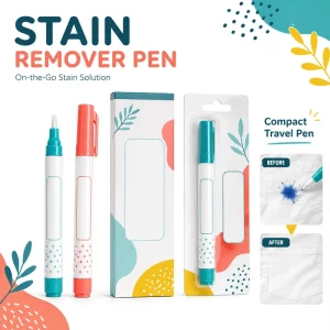 Pocket-Size Fabric Stain Remover Pen for Coffee Sauce Grease and Makeup