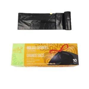 Poly PE 13 Gallon Trash Bags with Custom Logo Heat-Sealed Plastic Waste Rubbish Bag in Rolls Draw String for Garbage