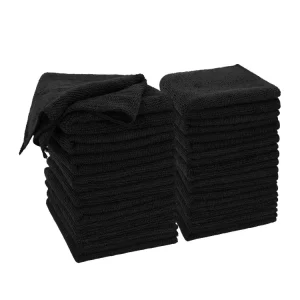 Polyester Cleaning Cloth Easy-Rinsing Dishwashing Rag for Kitchen Dishes Sinks and Stovetops Black