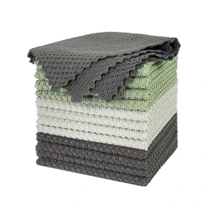 Polyester Double-Sided Cleaning Cloth Water-Absorbing Oil-Resistant Easy-Rinse Towel for Kitchen