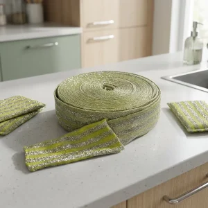Polyester Fabric Scouring Pad Roll Raw Material Scrubber Cloth