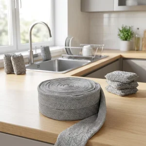 Polyester Non-Scratch Raw Material Scrubber Sponge Scourer Cloth Rolls
