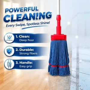 Polyester-Nylon Blue Mop Head for Household, Hotel, and Commercial Floor Mopping