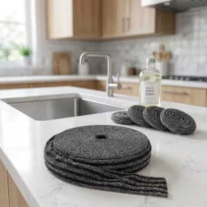 Polyester Semi-Finished Scrubber Scouring Cleaning Pad Fabric Cloth Roll