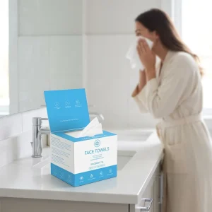 Popular Magnetic Clasp Boxed Disposable Viscose Fiber Biodegradable Cleansing Tissues Extra Large Facial