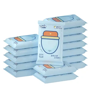 Portable 10 Sheets Non-Woven Wet Toilet Paper Skin Friendly for Household Cleaning Free Sample Available