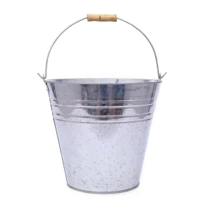 Portable 5L Aluminum Ice Bucket Round Farmhouse Style Cooler with Melamine Plastic for Beer Wine Beverage Cooling Party Use