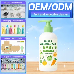 Portable Baby Specific Fruit Vegetable Cleaner Active Ingredients Custom Private Label Laundry Fabric Sprays