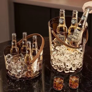 Portable Beer Cooler Plastic Ice Bucket Modern Minimalist Fruit Bucket Champagne Bucket for Household Outdoor