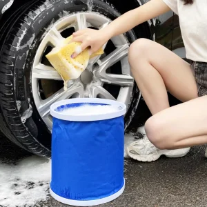 Portable Car Retractable Folding Cloth Bucket Multi-Capacity for Car Wash Outdoor Fishing & Household Use