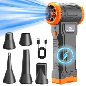 Portable Compressed Air Duster 110000 RPM 80W Rechargeable 4-Speed Blower 4000mAh for PC and Fans