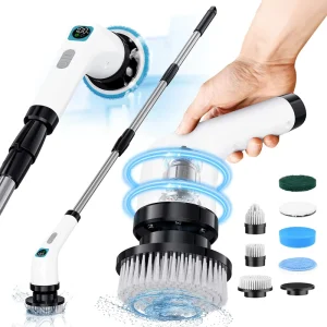 Portable Cordless 2500mAh Battery 360R/min 280R/min 2nd Gear Home Electric Spin 7-in-1 Electronics Cleaning Kit with Brush-multi
