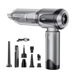 Portable Cordless USB Bagless 2 in 1 Car Vacuum Cleaner 3 Speeds Excellent Cleaning Dry Compressed Air Duster Blower Handheld