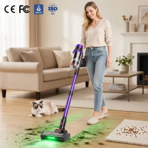 Portable Cordless Vacuum Cleaner for Pet Hair and Hard Floors with Brushless Motor HEPA Filter