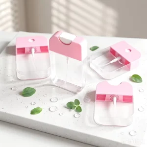 Portable Credit Card Size Refillable Square PP Spray Bottle Pocket Travel Mist Sprayer Hang Hole Hand Sanitizer Alcohol Cosmetic