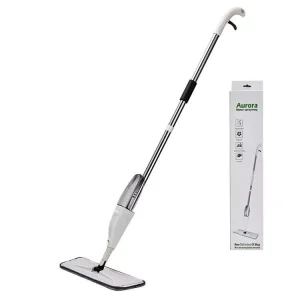 Portable Detachable 360-Degree Rotary Floor Cleaning Tool with Microfiber Flat Mop and Steel Swivel Handle