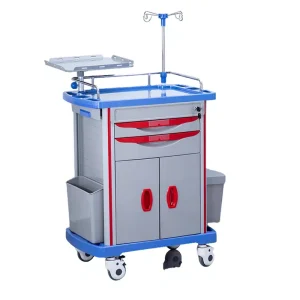 Portable First Aid Cart Aluminum Alloy ABS Plastic Anesthesia Medicine Box Treatment Cart Delivering Medicine Mall