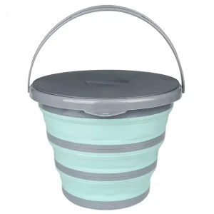 Portable Foldable Silicone Water Bucket with Hanging Hook Space Saving for Home Washing Car Outdoor Fishing Camping Use