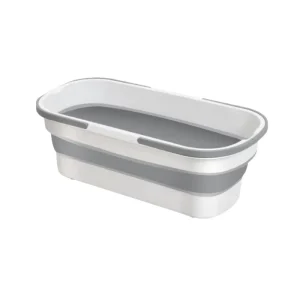 Portable Folding Bucket Household Mop Large Rectangular Handheld Pulley with Silicone for Cross Border Storage Plastic Material