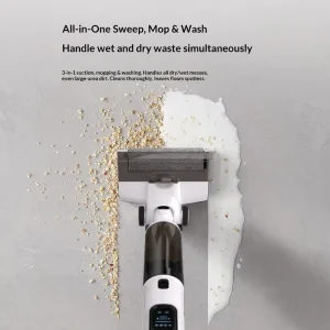 Portable Handheld Floor Scrubber Dryer with Built-In Dirty Water Tank, 3-in-1 Wash Dry Suction
