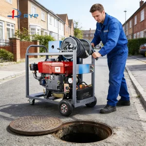Portable Highway Drain Cleaning Machinery Hydro Jet Sewer Manhole Cleaning Machine