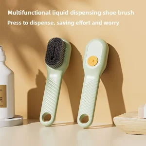 Portable Household Long-Handle Clothing and Shoe Cleaning Brush with Liquid Dispenser