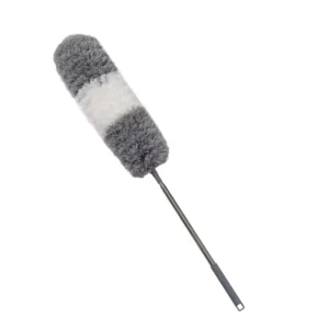 Portable Household Microfiber Long Duster with Detachable Stainless Steel Handle Flexible Fan Design