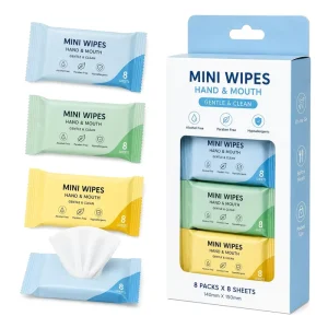 Portable Individual Pack Baby Hand Mouth Disposable Travel Wet Wipes Cleaning Wipes