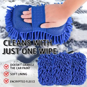 Portable Lightweight Handheld Chenille Car Cleaning Brush with Sponge, 21 x 11 x 5 cm