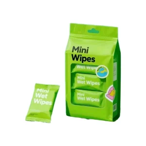 Portable Mini Antibacterial Wet Wipes, Soft Gentle Cleansing, Alcohol-Free, for Hands and Outdoor Use