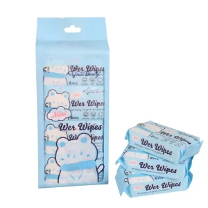 Portable Mini Household Flushable Wet Wipes Small Package for Independent Students Baby Hand & Mouth Cleaning Cleansing Wipes