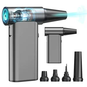Portable Mini Turbo Fan Three-Speed Air Duster Cleaning Brush Screen Cleaner Aluminum Alloy Electric Compressed Air Blower