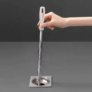 Portable Pipe Dredging Strip Brush Cleaner Bend Sink Drain Cleaner Sticks Clog Remover Cleaning Kitchen Plastic Strip