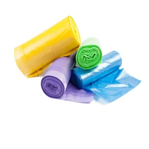 Portable Plastic Drawstring Garbage Bags with Handle for Packaging and Waste Disposal