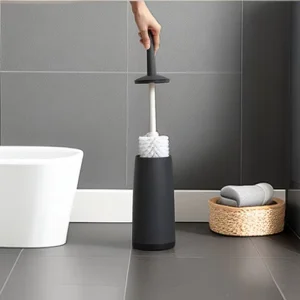 Portable Rechargeable Long Handle Toilet Cleaning Brush Durable ABS Material Spill Proof New Sponge Bottle Bathroom Cleaner