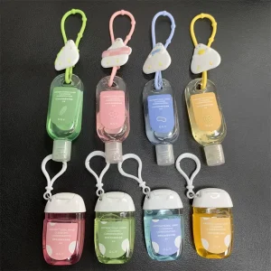 Portable Reusable Alcohol Based Liquid Hand Sanitizer Keychain 30ml Capacity Waterless Formula