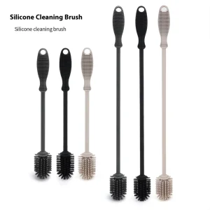 Portable Silicone Cleaning Brush with 39cm 25cm Long Handle for Cups & Thermos Bottles
