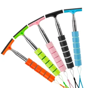 Portable Stainless Telescopic Mirror Wiper Telescopic Squeegee Adjustable Cleaning Brush Scraper for CarWash