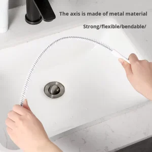 Portable Steel Wire Pipe Cleaner and Hair Remover Brush for Drains and Sinks