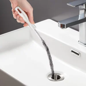 Portable Steel Wire Pipe Cleaning Brush and Drain Hair Remover Unclogging Tool