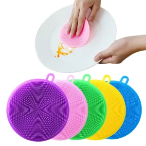 Pot Fruit Basin Round Silicone Scrub Dishwashing Sponge
