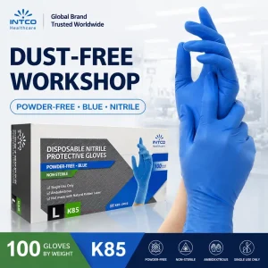 Powder-Free Blue Disposable Nitrile Medical Examination Gloves Latex-Free Non-Sterile Protective Gloves