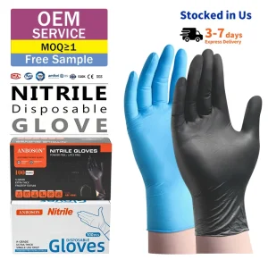 Powder Free Food Handling Household 5Mil Luvas Nitrile Glov Medical Grade Nitrile Blue Safety Gloves