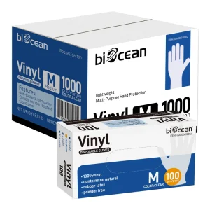 Powder-Free M Textured Vinyl Clear Household Cleaning Gloves