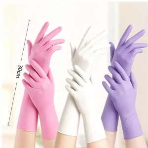 Powder-Free Thick Reusable Long Cuff Nitrile Kitchen Food Prep Gloves