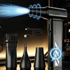 Powerful 160W Electric Air Duster High Speed Mini Violent Fan 2000mAh*4 Safe Fast Charge Electronic Dust Cleaner