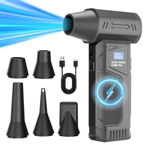 Powerful 3 in 1 Handheld Turbo Fan Air Duster & Car Vacuum Cleaner High Speed Cooling Fan for Car Home Office