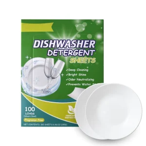 Powerful Disposable Eco Friendly Dishwashing Sheets with Fresh Lemon Scent for Dishwasher and Hand Washing