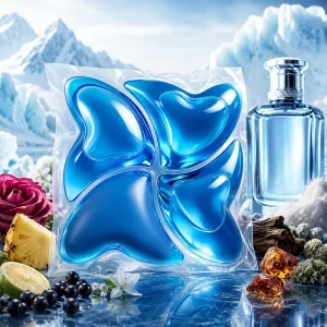 Factory Direct OEM ODM Custom Perfume Formula and Packaging Blue Washing Detergent Pods for Sportswear Suits and Linens