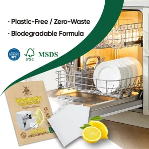 Powerful Grease Removal 60 Loads Eco friendly Concentrated Automatic Kitchen Dishwasher Detergent Sheets